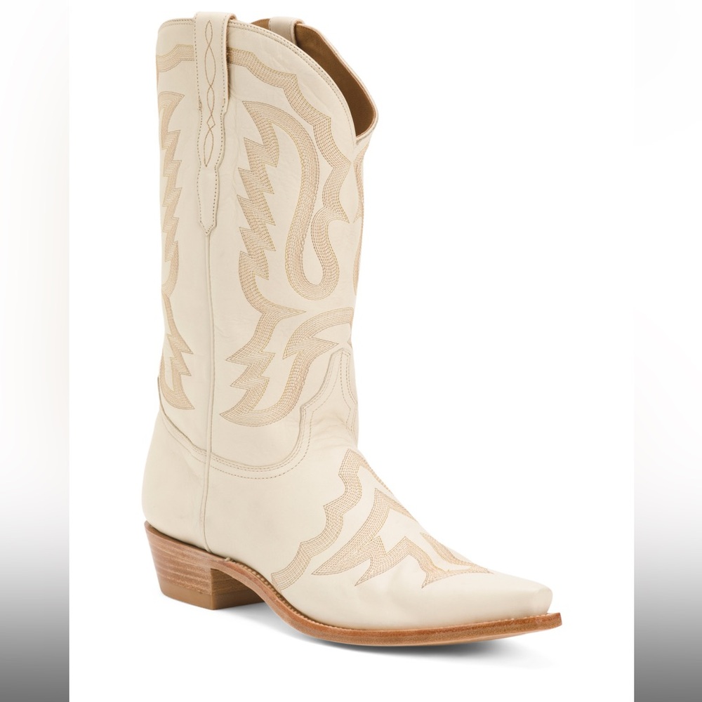 Lucchese Cream Western Cowboy Boots